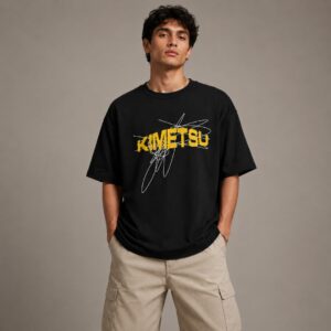 Kimetsu Anime Oversized Graphic T-Shirt – Black
