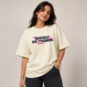 Skyline Dreams Oversized T-Shirt – Cream